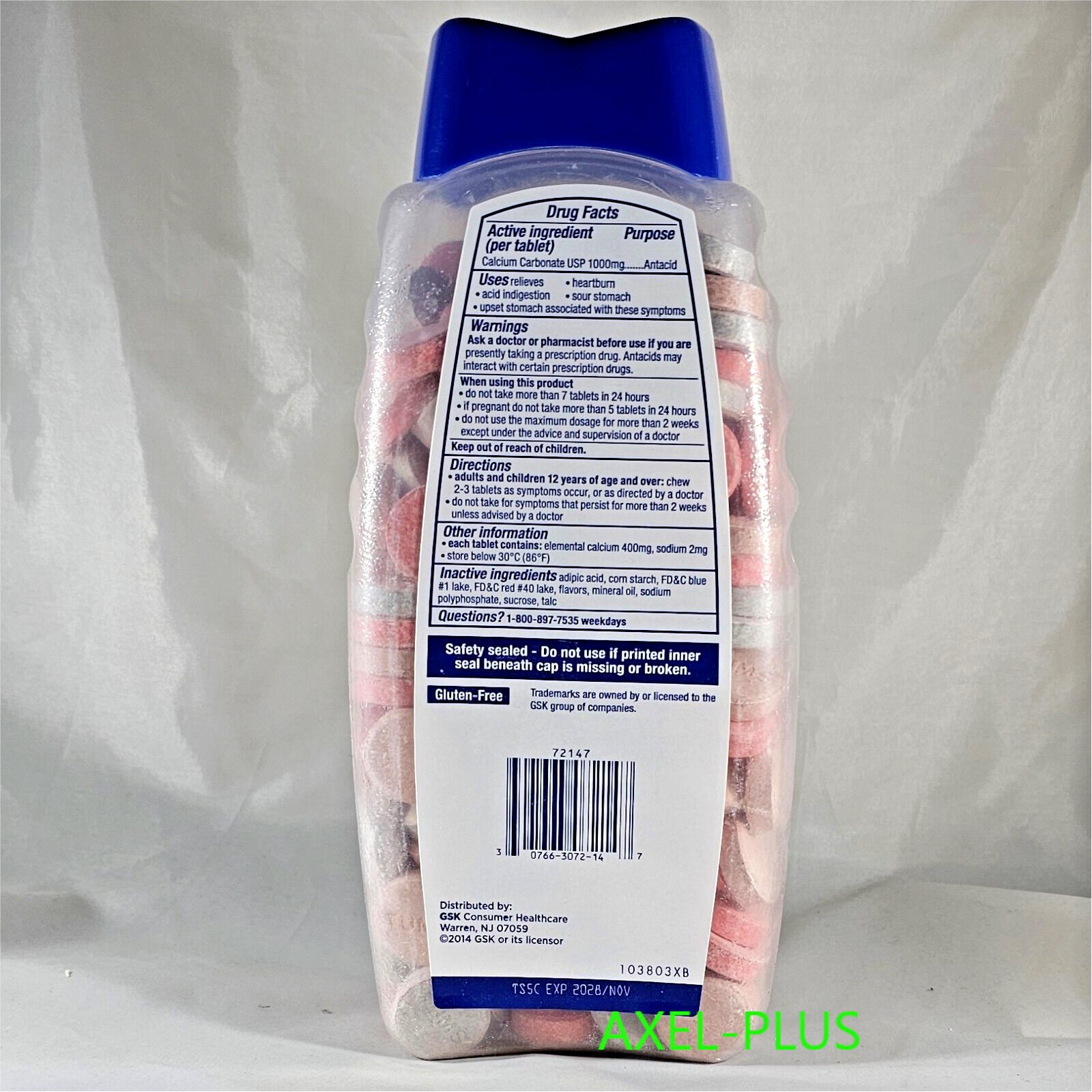 TUMS Antacid Ultra Strength, 265 Chewable Tablets Exp 01/2029