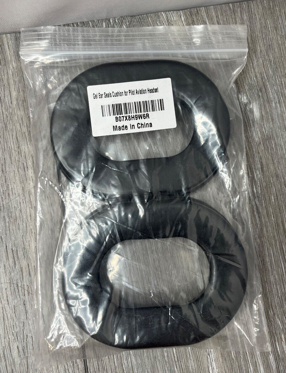 Gel Ear Seals Cushion for Pilot Aviation Headset, Black