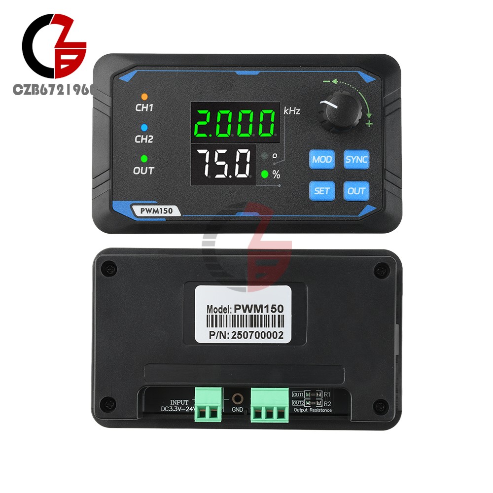 1Hz-150kHz PWM 2CH Pulse Frequency Duty Cycle Adjustable Module Signal Generator