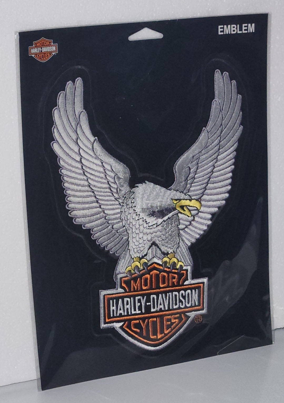 MAKE OFFER Harley Davidson Motorcycles Upwing Silver Eagle Emblem Patch EB328064