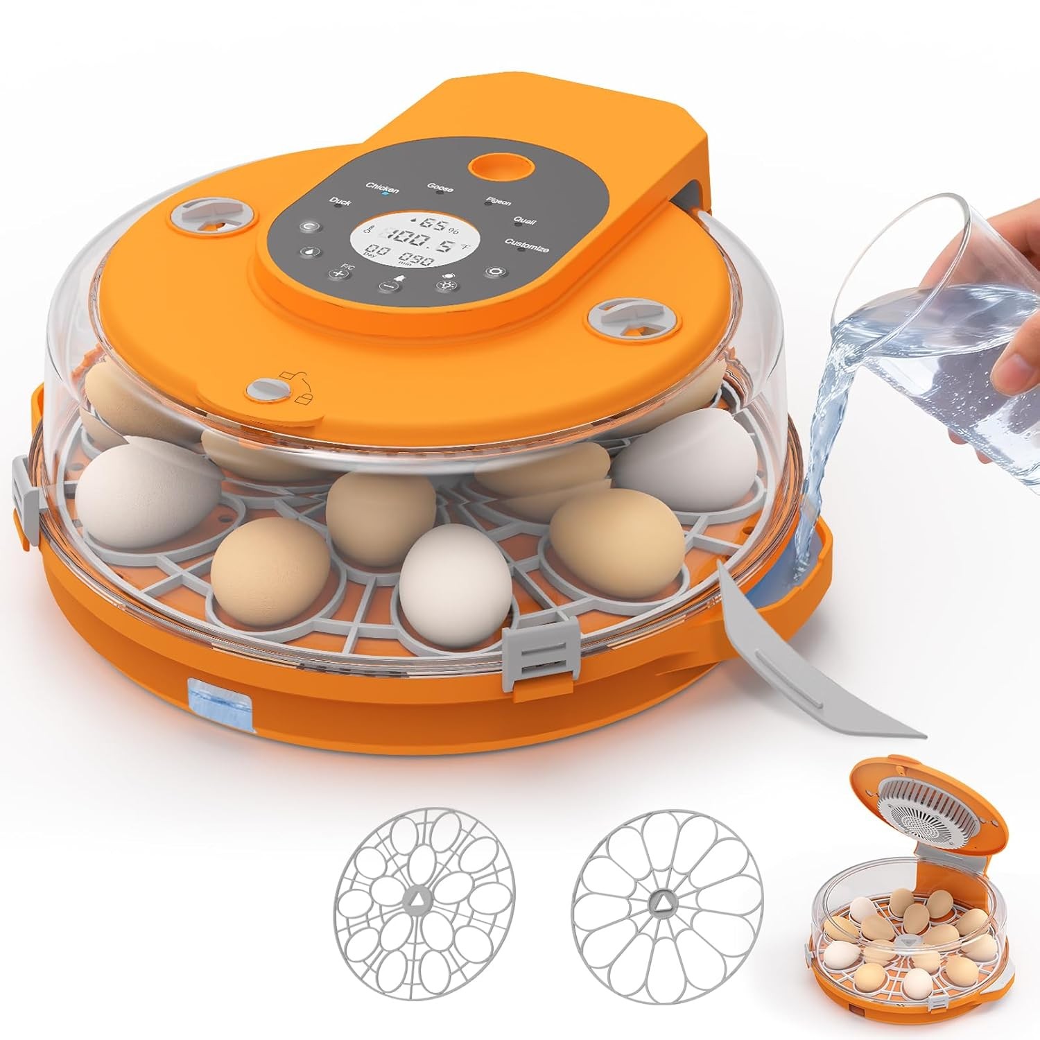 15 Egg Chicken Incubator Auto Temp Humidity Control Digital Egg Hatcher Flip
