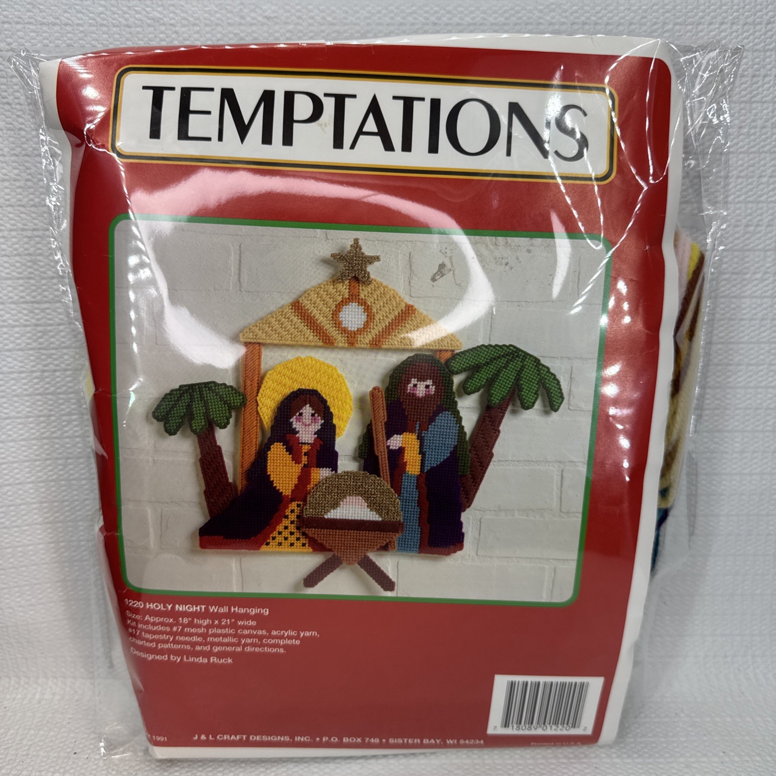 J & L Craft Temptations Holy Night Wall Hanging Nativity Scene Canvas Kit 18X 21