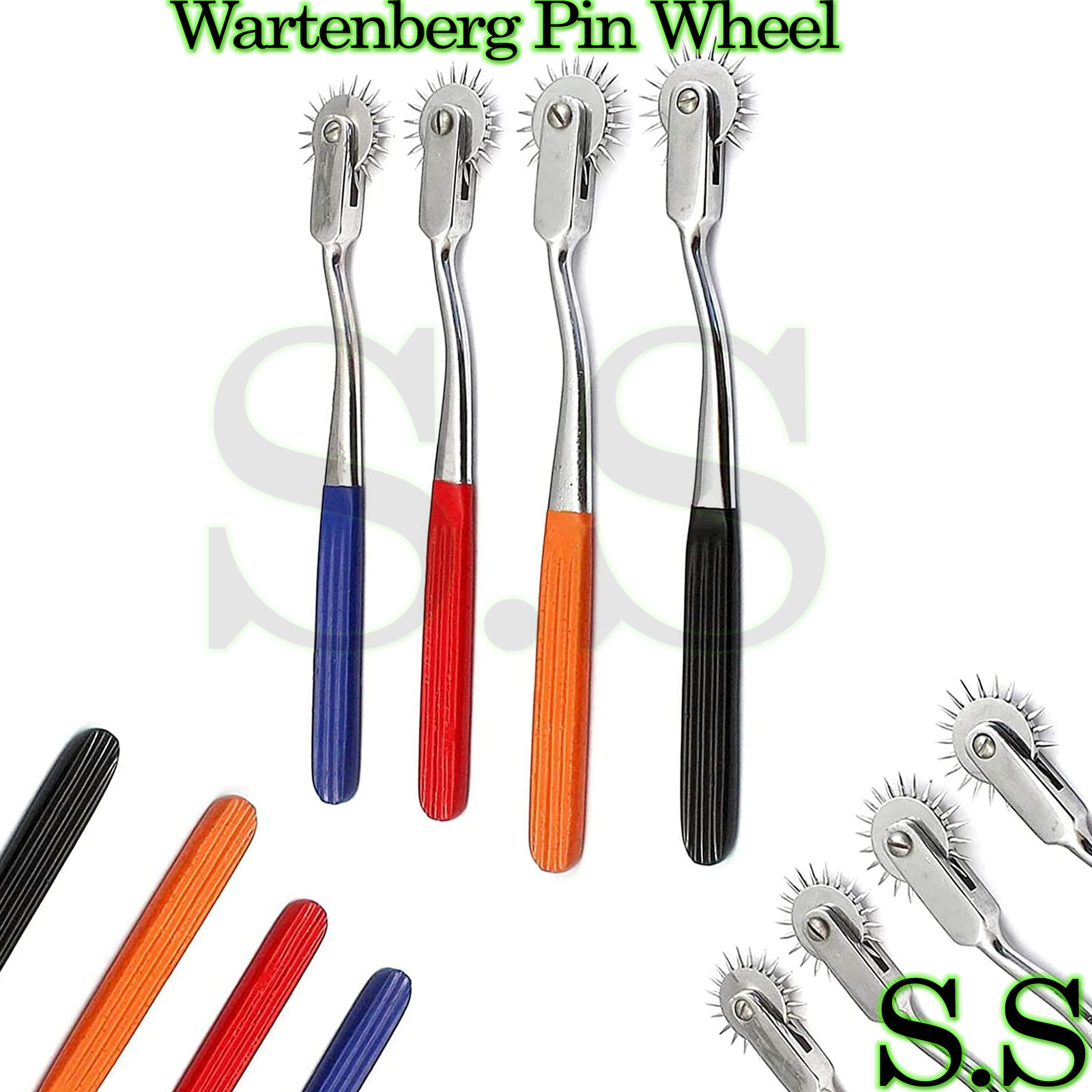 4 Wartenberg Pin Wheel Chiropractic Surgical Instruments Color Handle
