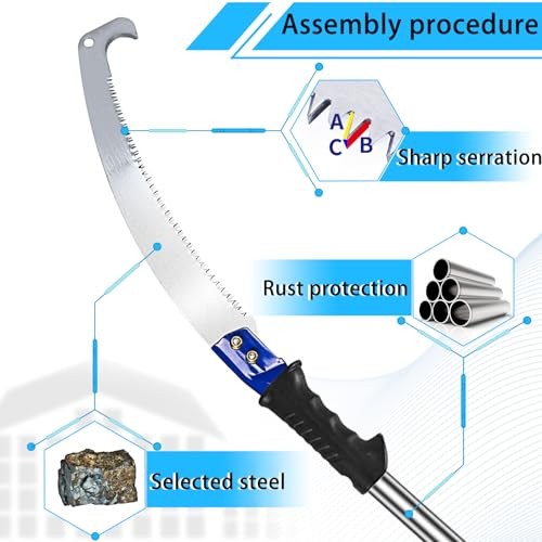 [14 feet] Pole Saws for Tree Trimming Extendable High Pruning Saws Manually