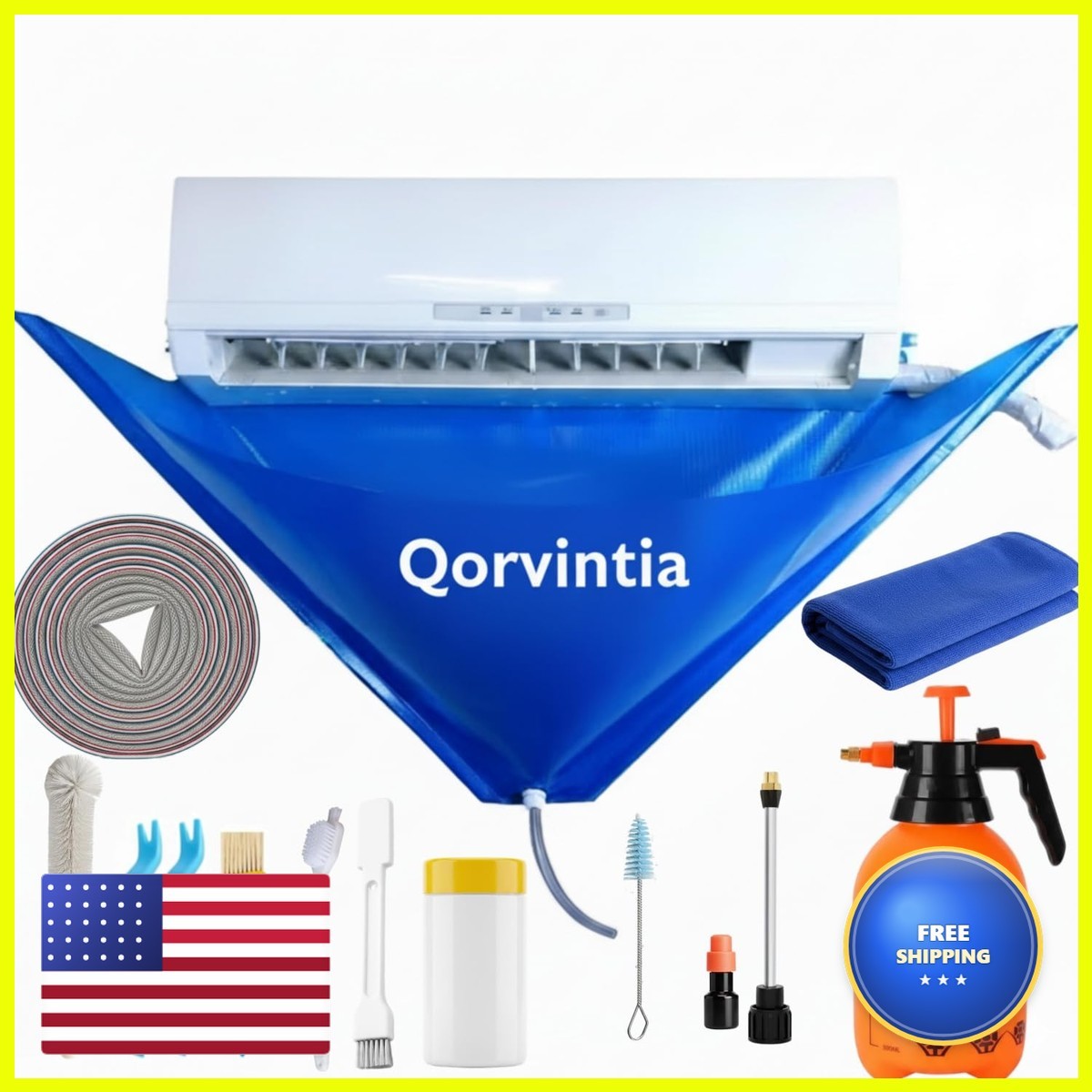 Qorvintia Mini Split Cleaning Kit 2L High-Pressure Sprayer, 13Pcs Air