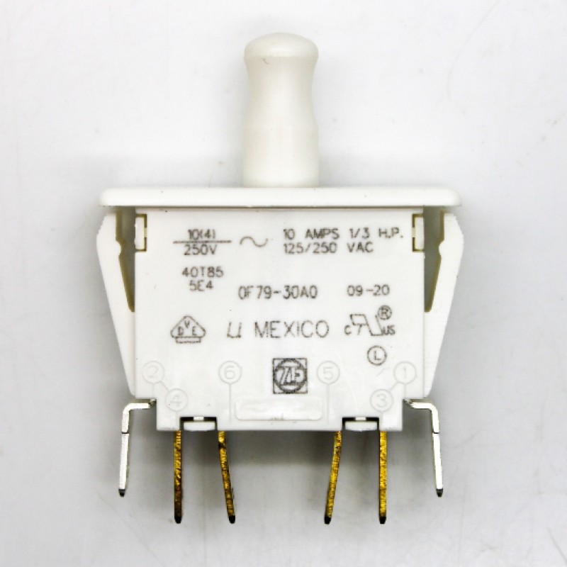 ZF Electronics 10A 250VAC 2-P (On) Off On Push Button Switch 0F79-30A0