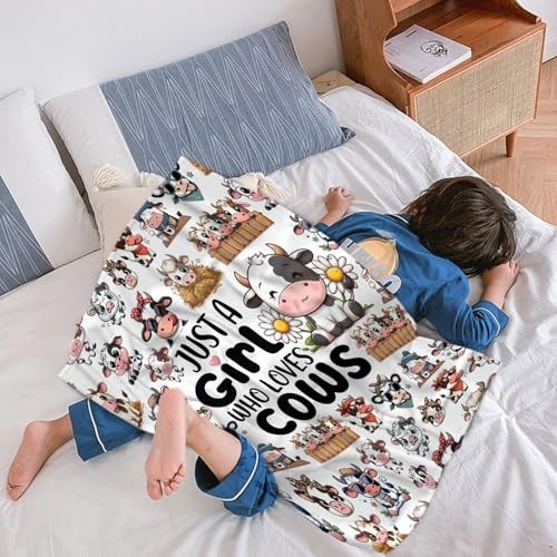 Cow Blanket, Just A Girl Who Loves 50"x40"for Kids Just a Girl Who Loves Cows1