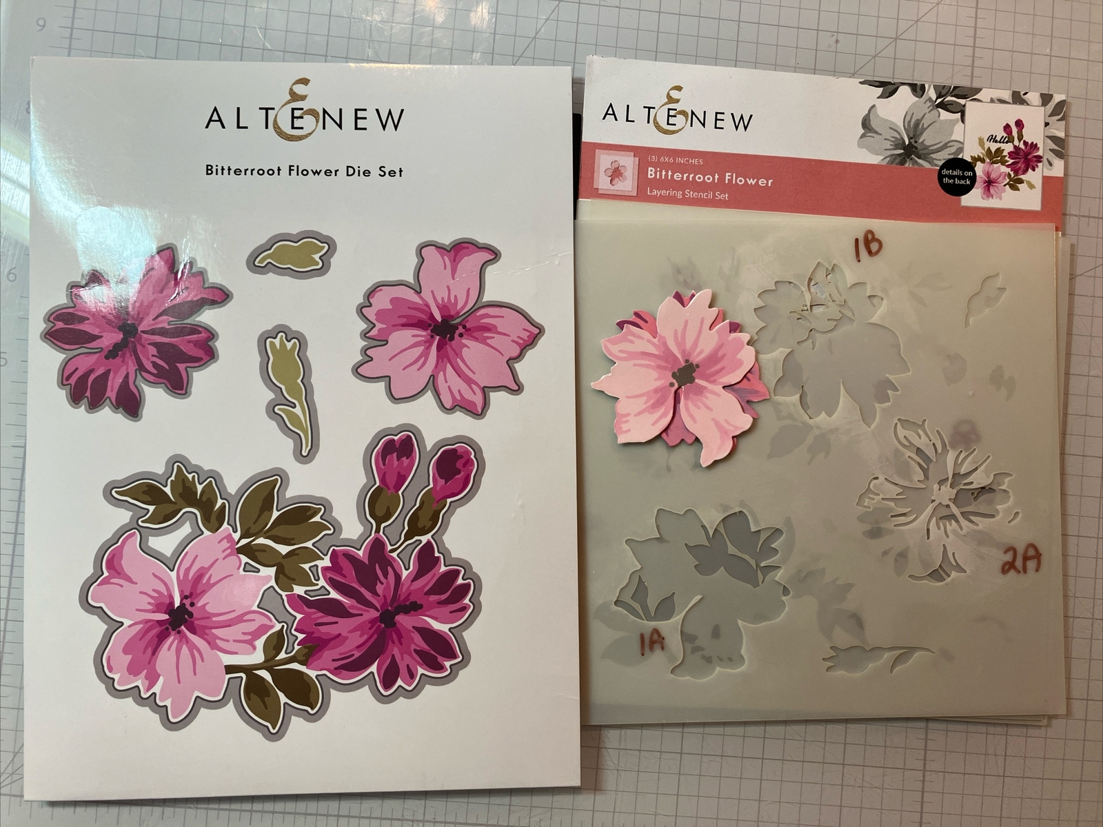 Altenew Bitterroot Flower Die And Layering Stencil Set, ALT6111,6112.