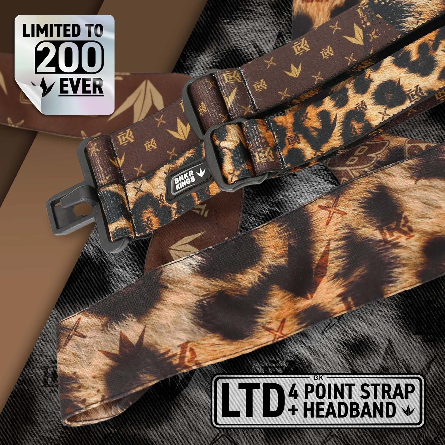 Bunkerkings 4-Point Strap & Headband Pack - CMD / VIO - Leopard Coronation