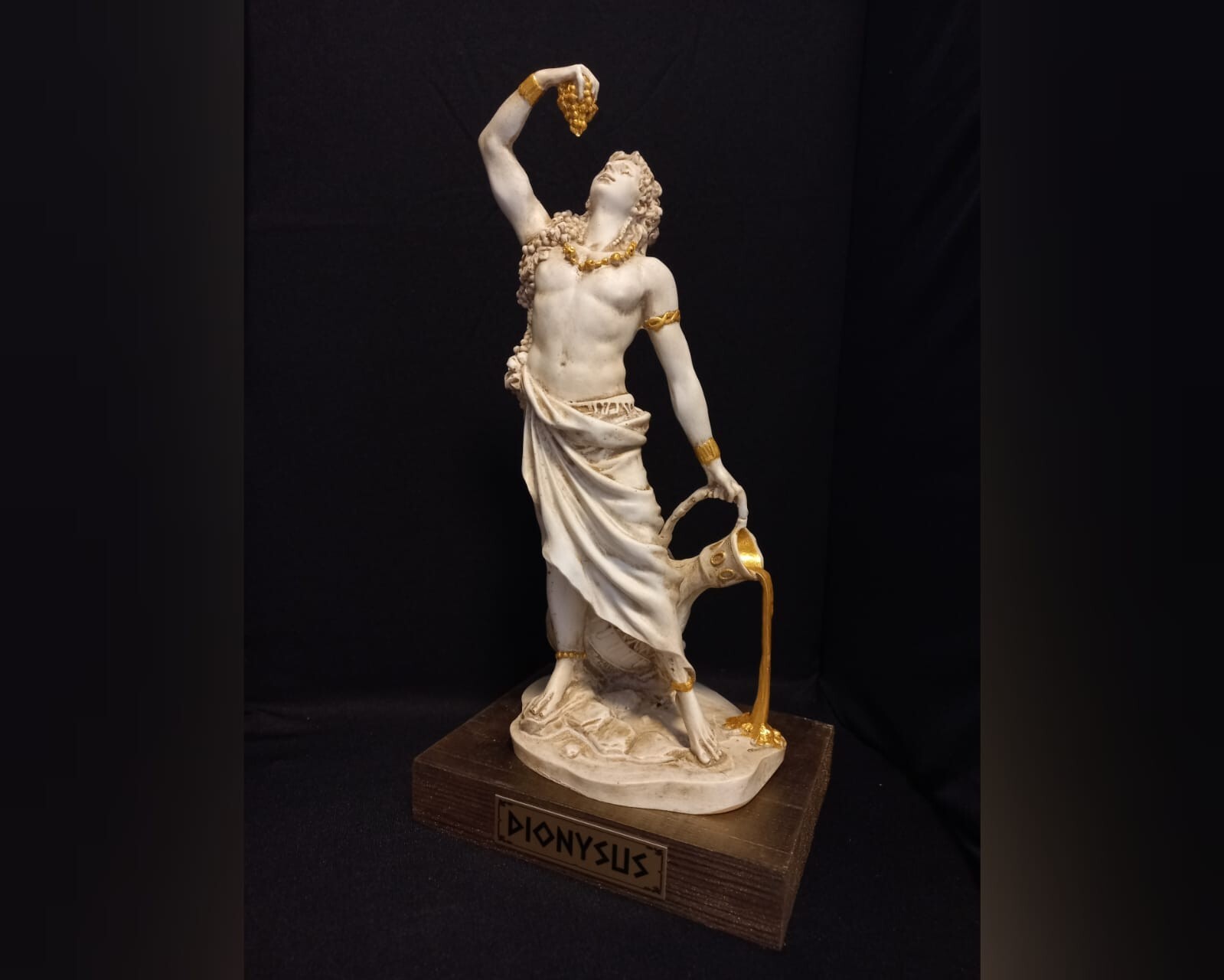 Dionysus Greek God of Wine, Dionysus sculpture on pedestal (30cm-12inc)