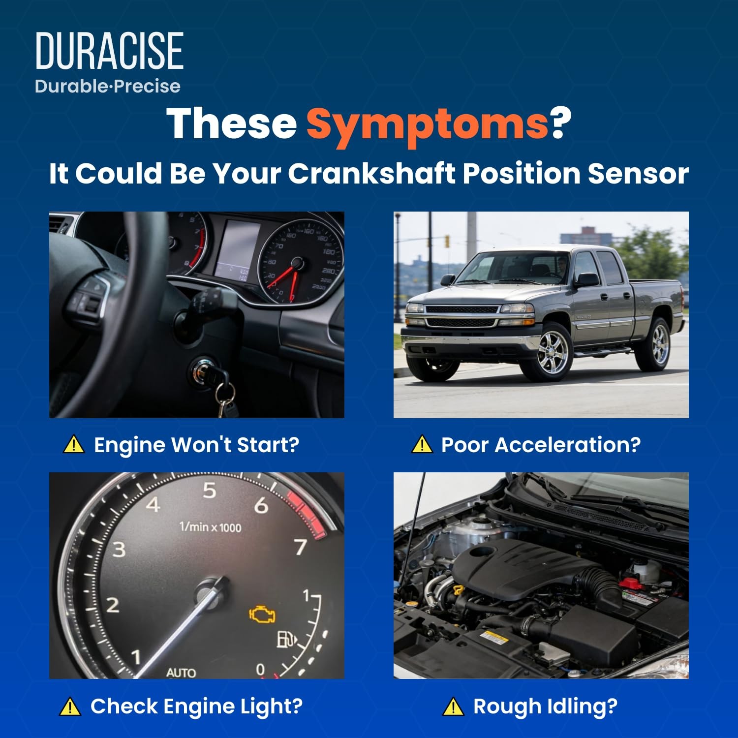 Crankshaft Position Sensor Compatible with 1999-2009 Chevrolet...