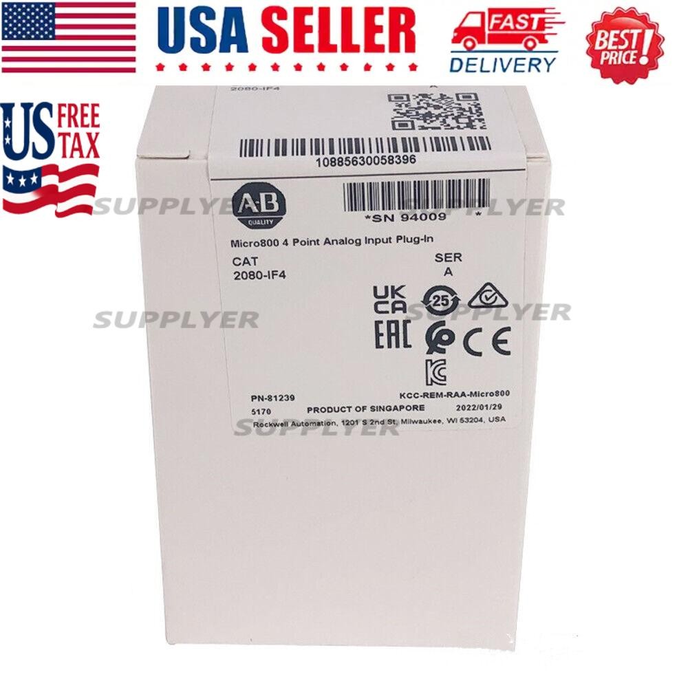 New Sealed AB 2080-IF4 Micro800 4 Point Analog Input Plug-in Module US Free Tax