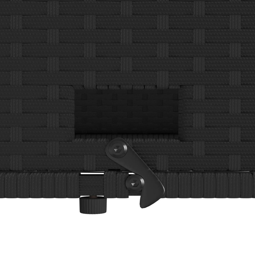 Patio Sofa with Cushions 2-Seater Black Poly Rattan