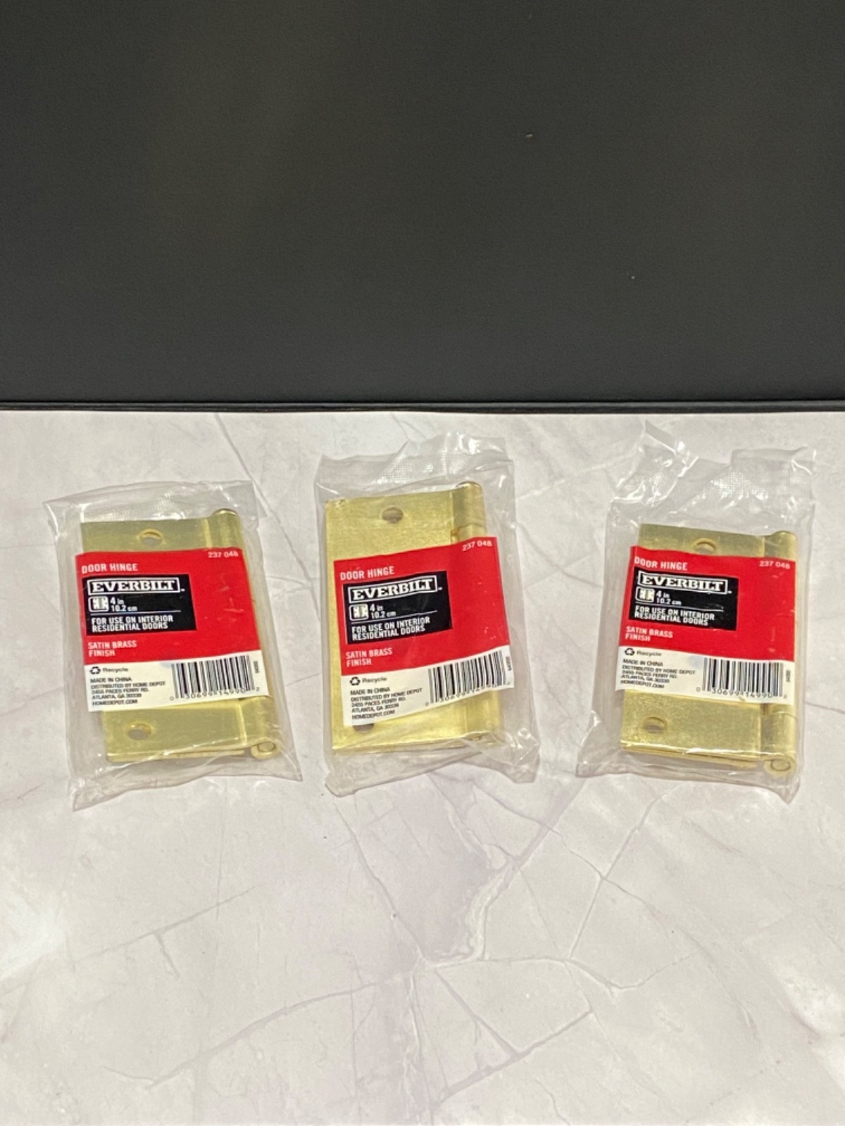Everbilt Door Hinges 4" x 2 1/4" Satin Brass Finish Set of 3 BRAND NEW!!!