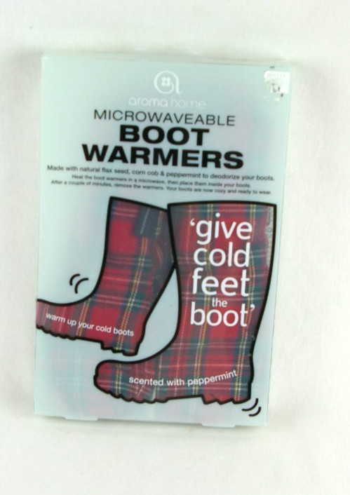 Aroma Home Microwaveable Boot Warmers Red, Black, and Green Plaid