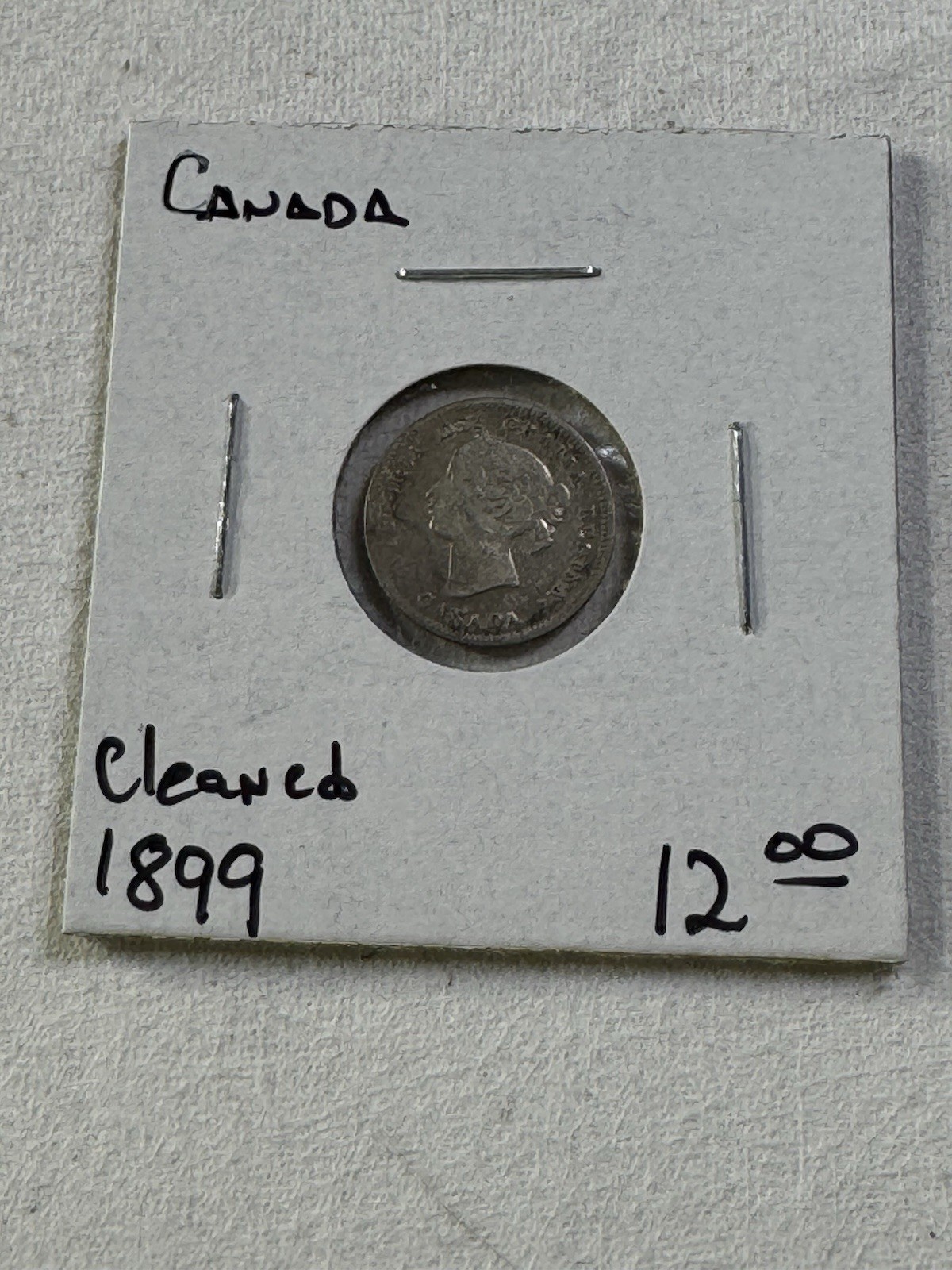 1899 Canada 5 Cents Small Silver Coin Cleaned