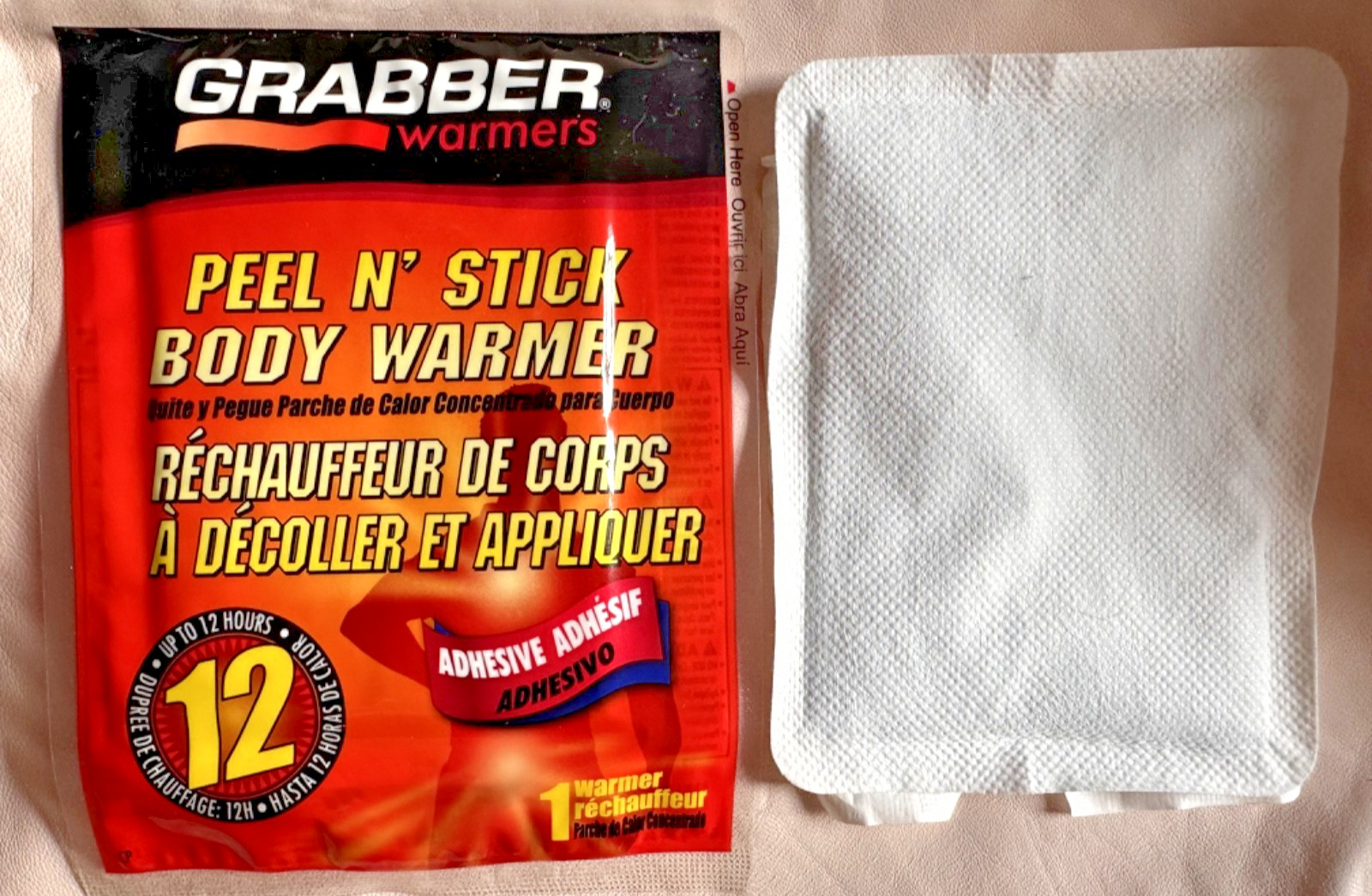 Body Warmer Peel N' Stick 39-Count Disposable Exp2021 w/Box Grabber Warmers NEW