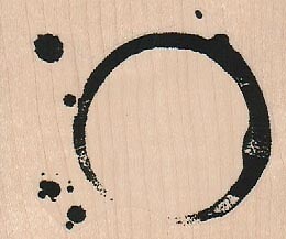 Coffee Ring Stain 2 3/4 x 2 1/4" Rubber Stamp, Coffee Stamp, Mixed Media Stamp