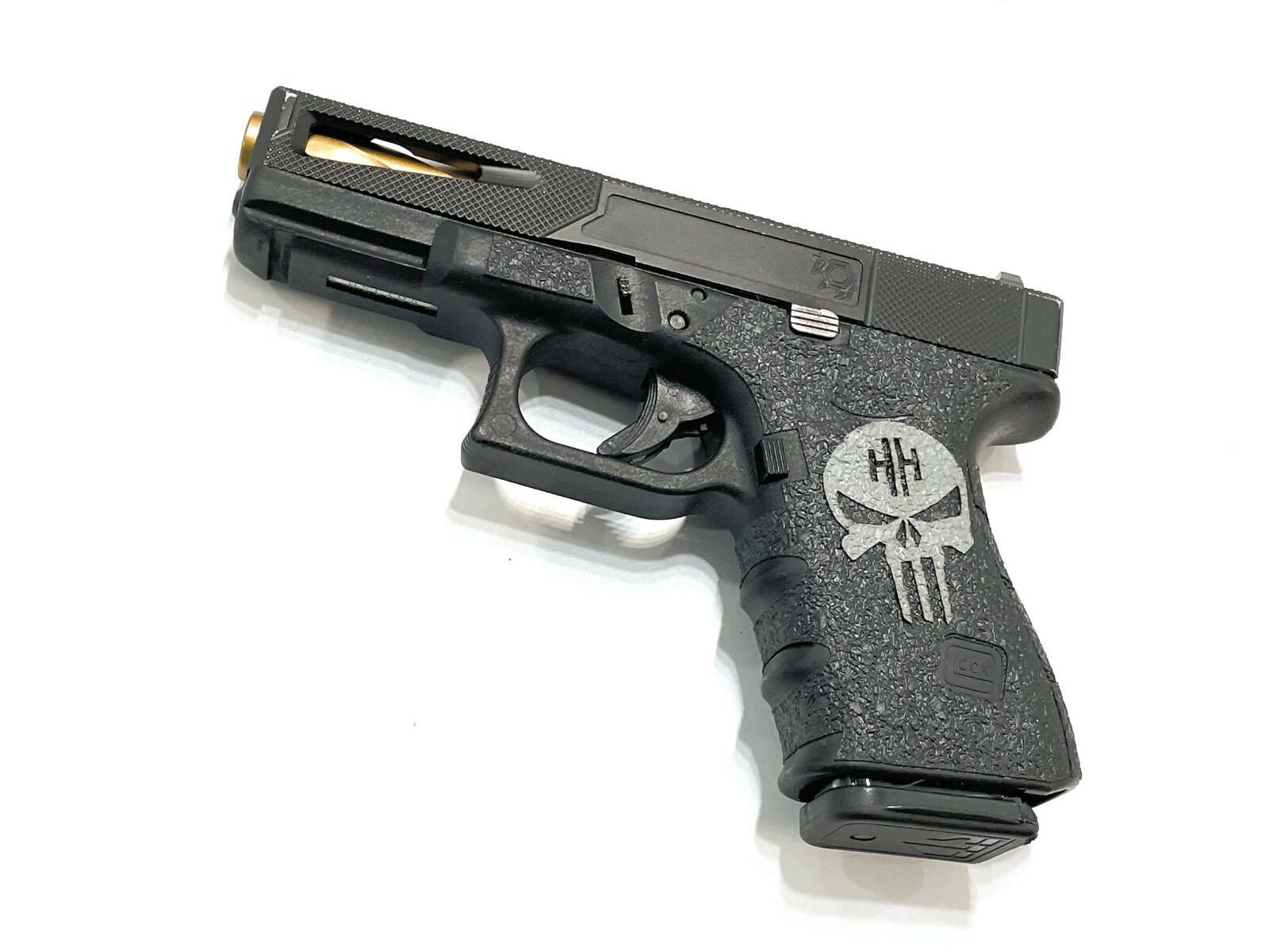 HANDLEITGRIPS Black Textured Rubber Gun Grip Tape SKULL KIT for Glock 19 Gen 3