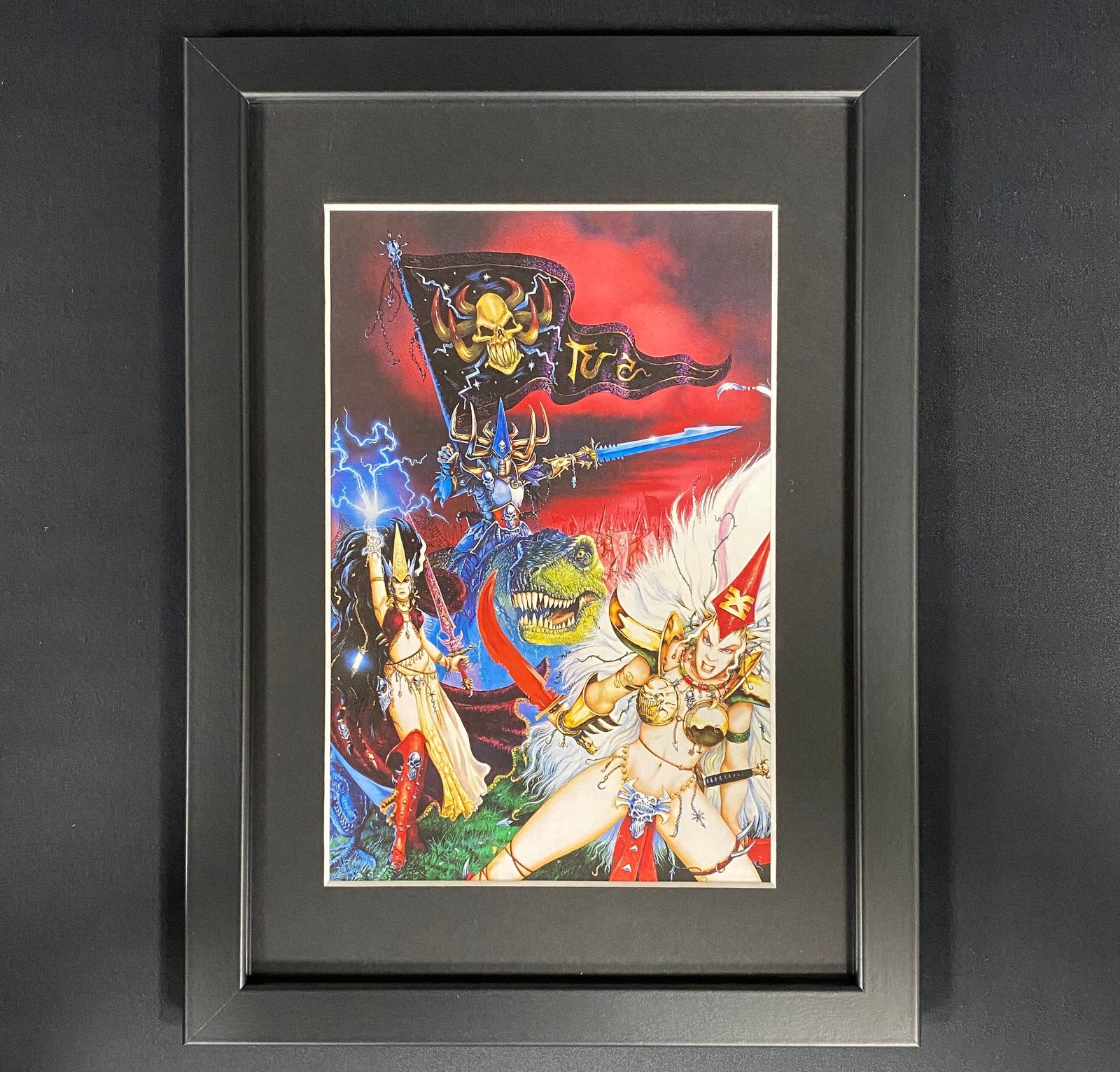 FRAMED DARK ELVES COVER ART DAVE GALLAGHER WARHAMMER AGE OF SIGMAR OLD WORLD AOS