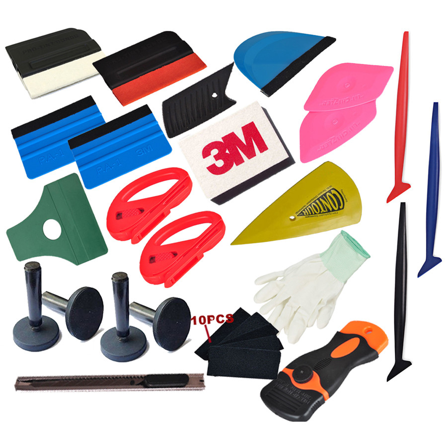 Vehicle Wrap Vinyl Tools Kit 3M Felts Scraper Micro Squeegee TUCK Wrapping USA