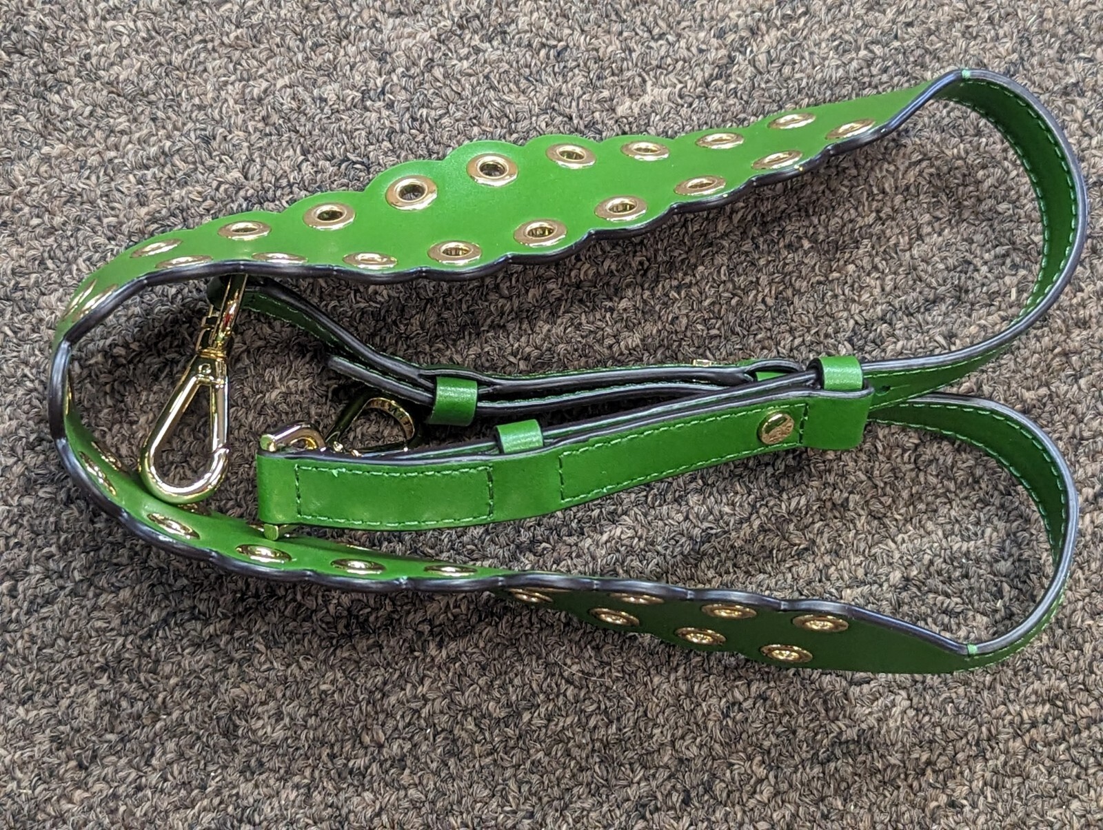 Michael Kors Scalloped Leather Handbag Shoulder Strap NWT $98 Green Gold Studs