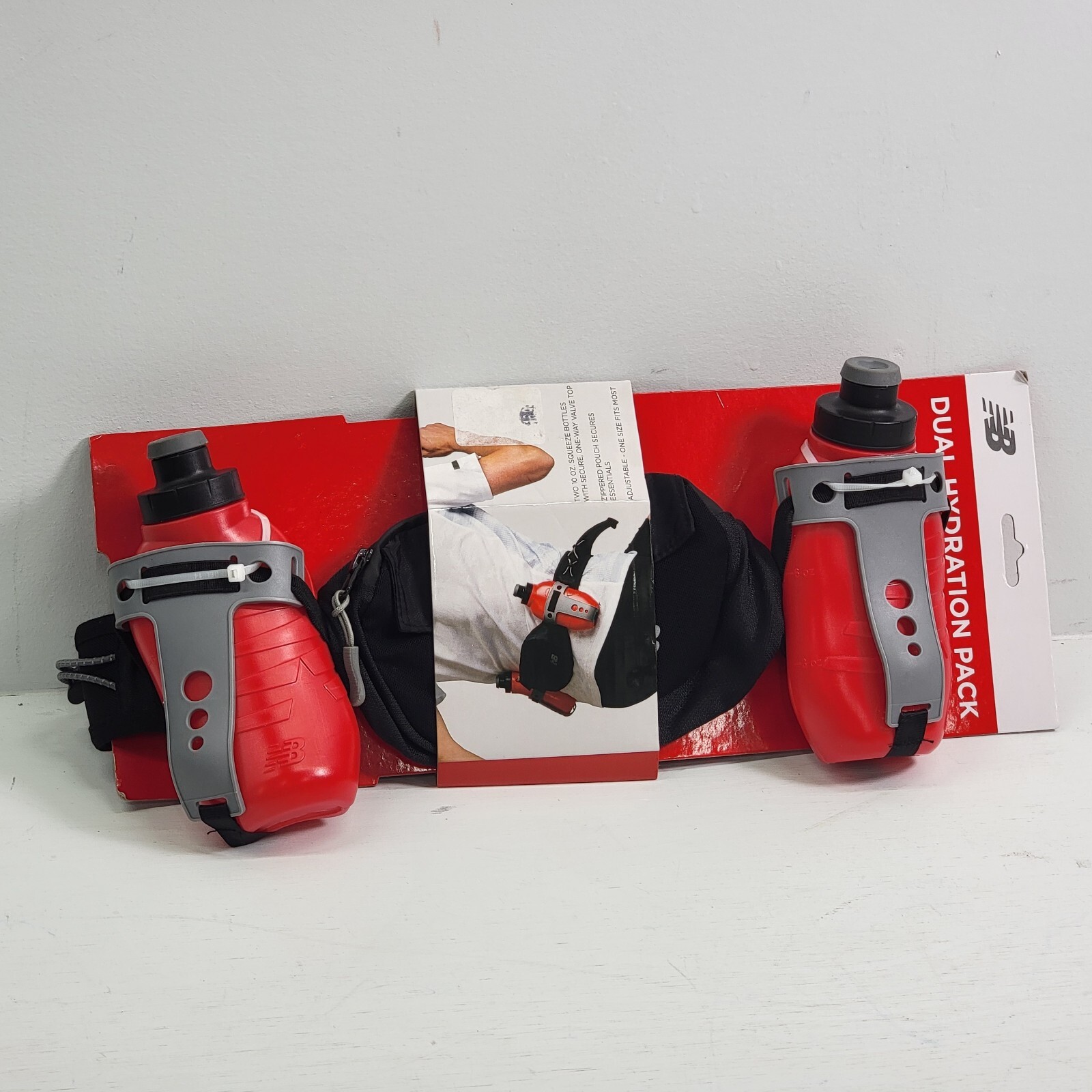 New Balance Dual Hydration Pack Two 10 oz Water Bottles with Adjustable Belt New