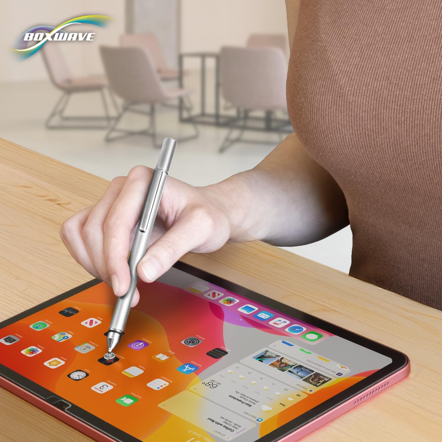 BoxWave FineTouch Capacitive Stylus Compatible with Viewsonic Metallic Silver