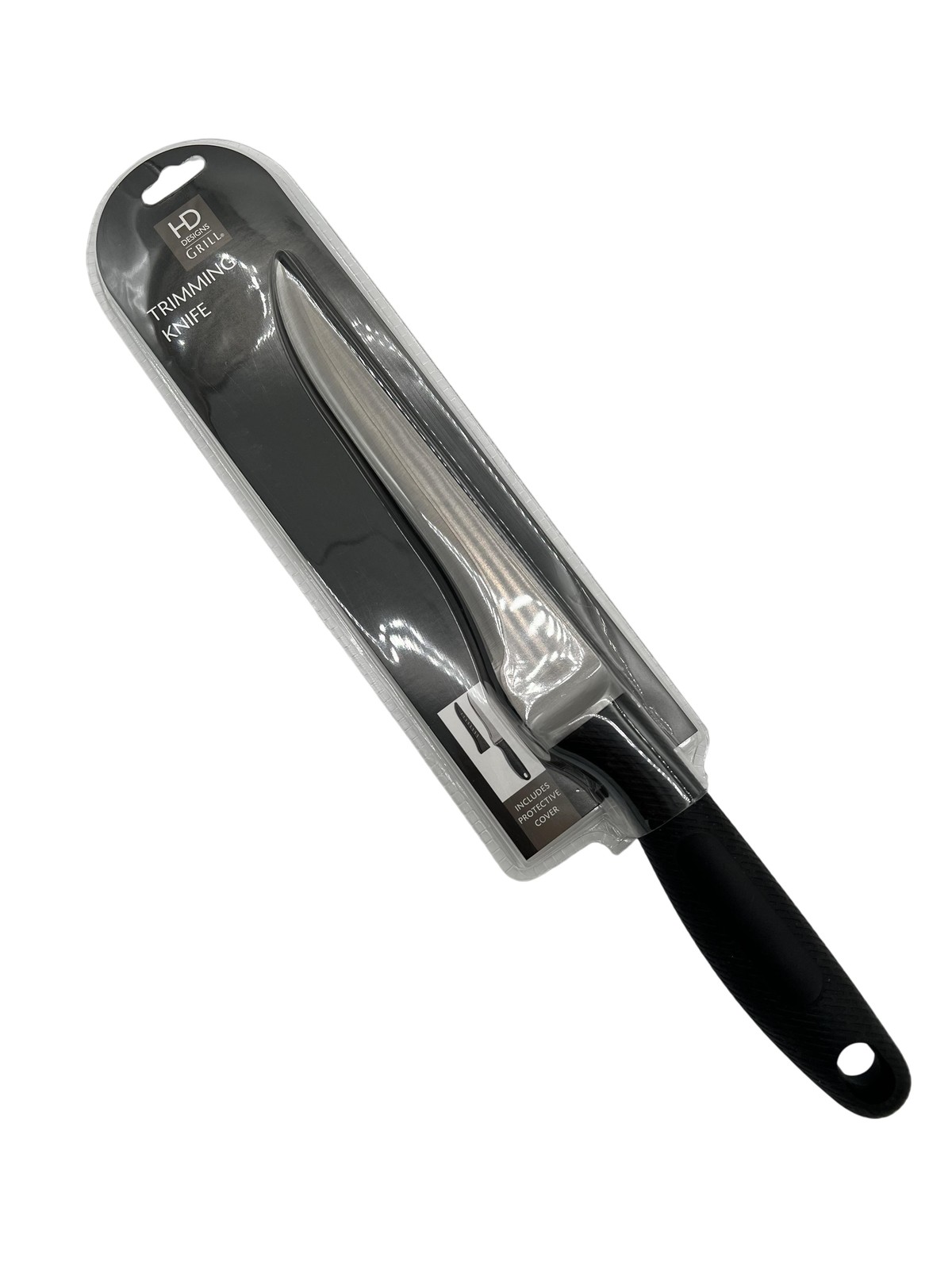 HD Designs Grill Trimming Knife Stainless Steel Comfort Grip Cover BBQ Barbecue