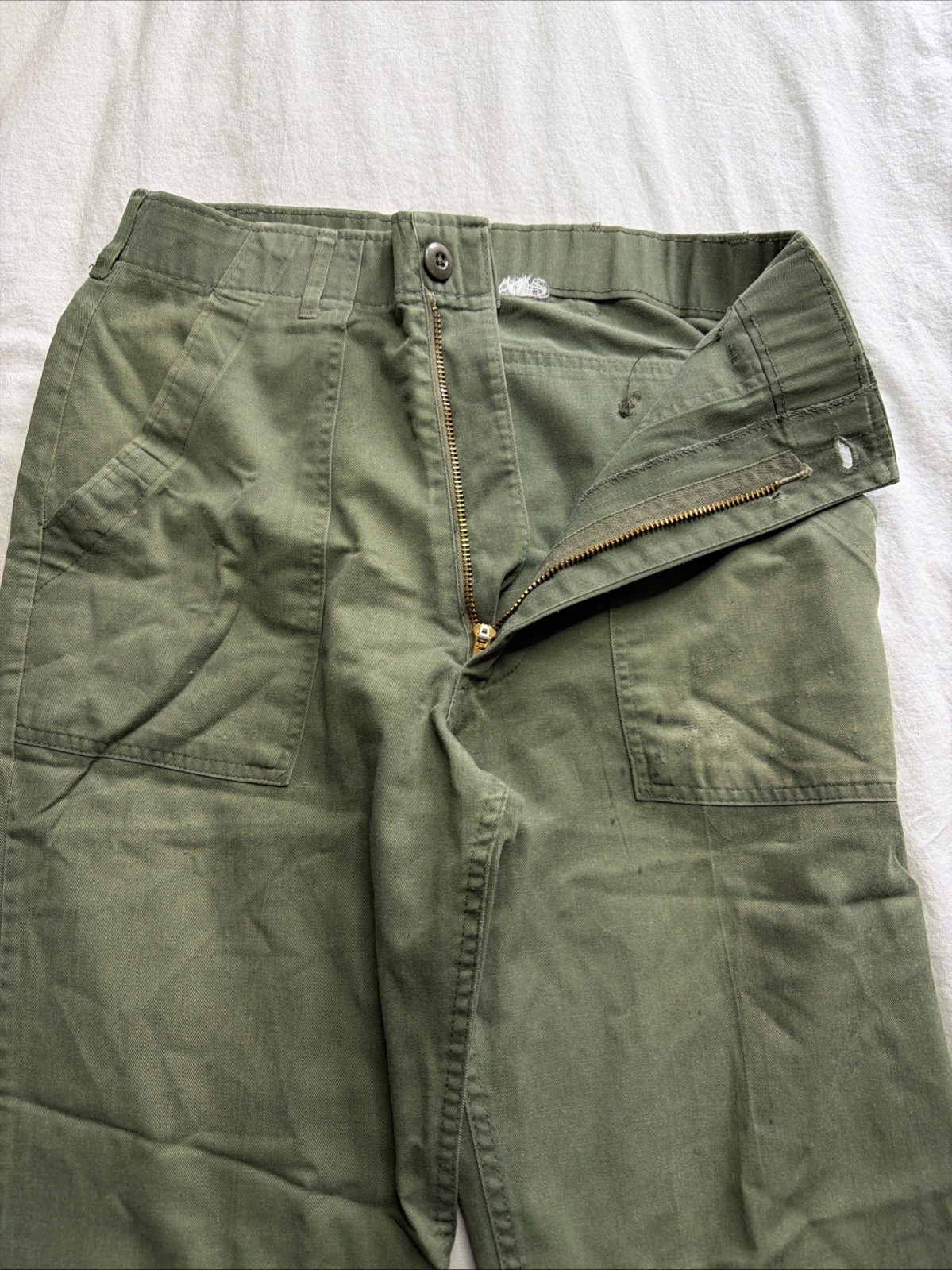 1980s Era US Military OG 507 Durable Press Utility Pants Trousers 80s 28X28