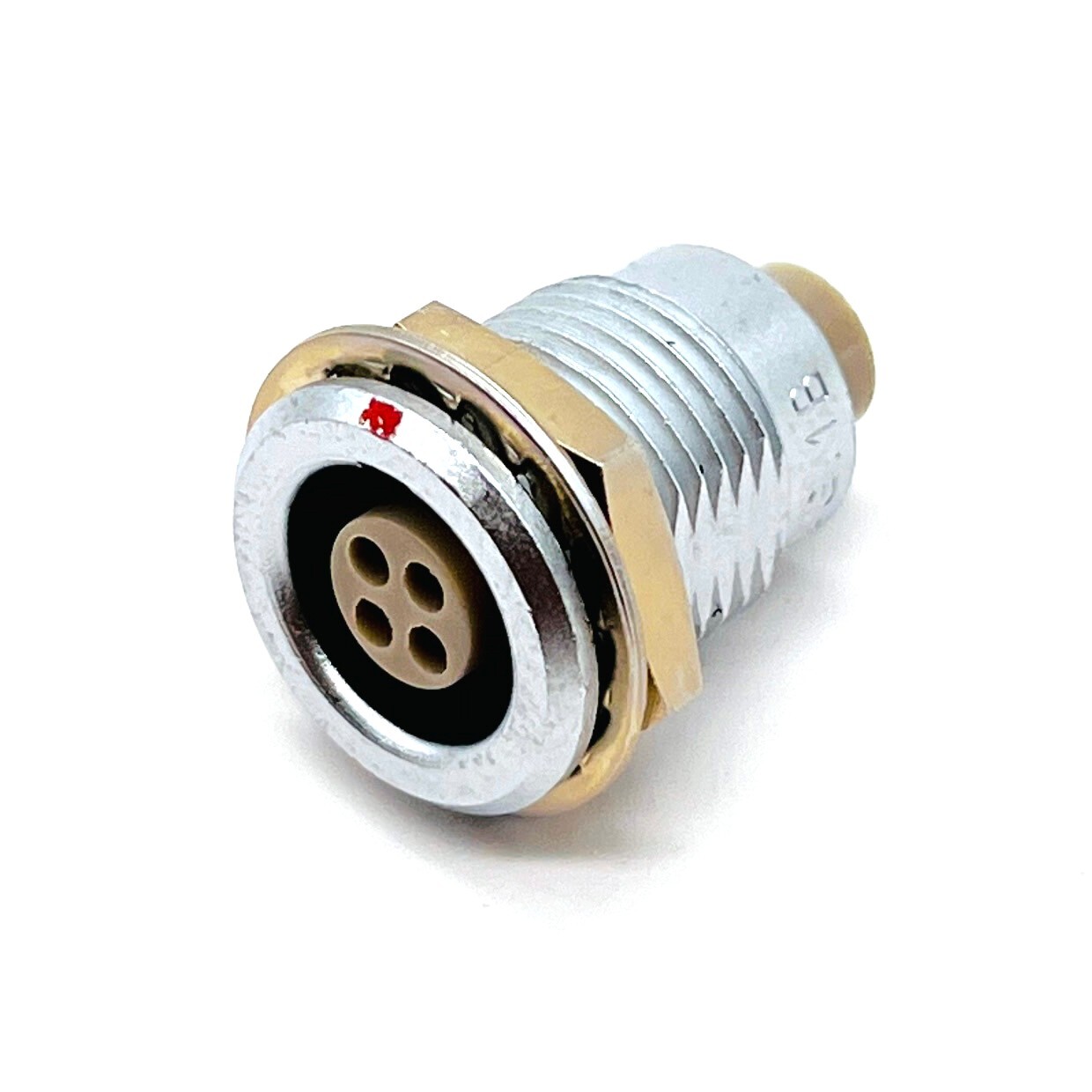 Lemo Swiss B Series EGG-1B-304 4-Contact Fixed Socket, Nut Fixing, Push Pull