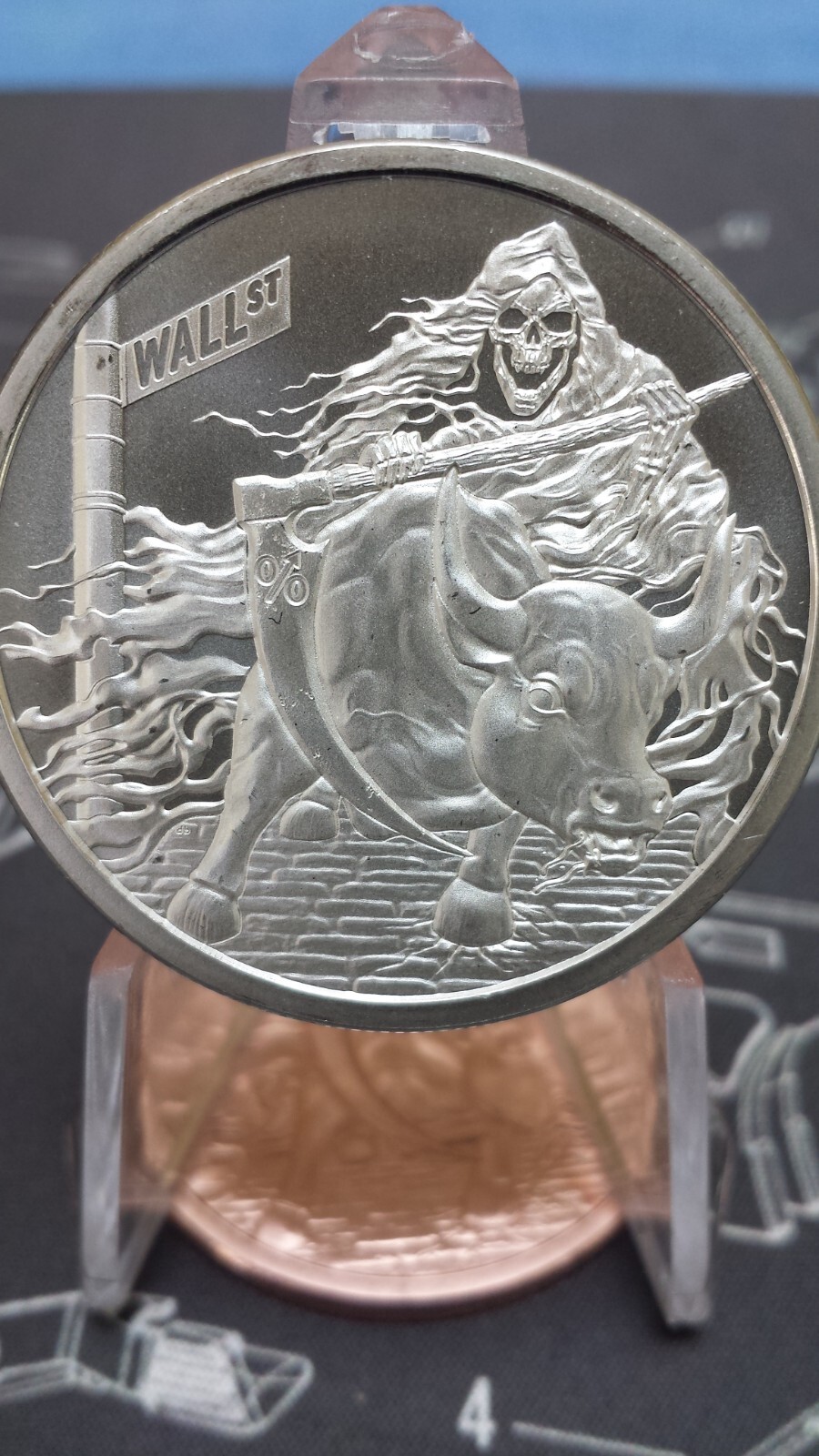 2019 Rate Reaper 1 Oz. BU Silver Shield Mini Mintage Death of Dollar Series #18