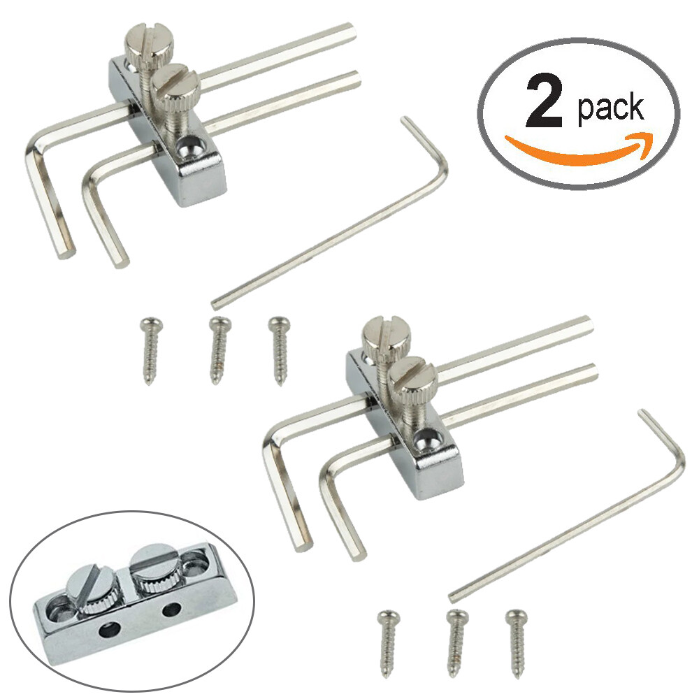 2 Chrome Guitar Bass Allen Wrench Headstock Holder with Allen Key for Floyd Rose