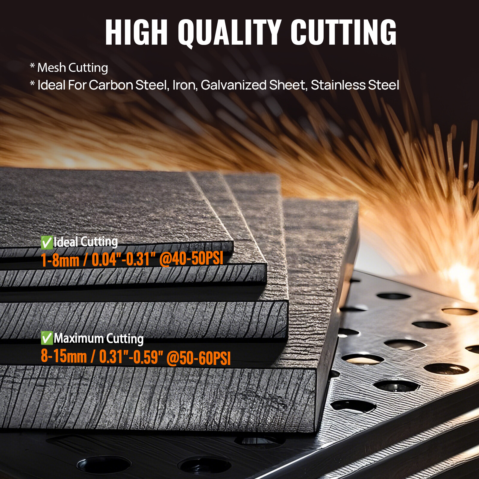 HZXVOGEN 110/220V HF Touch Pilot Arc Cutting Plasma Cutter Quick Air Connector