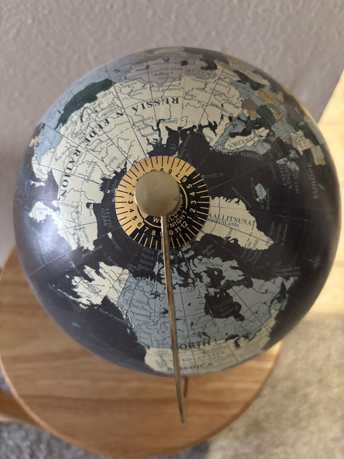 Gold and Blue Table Globe