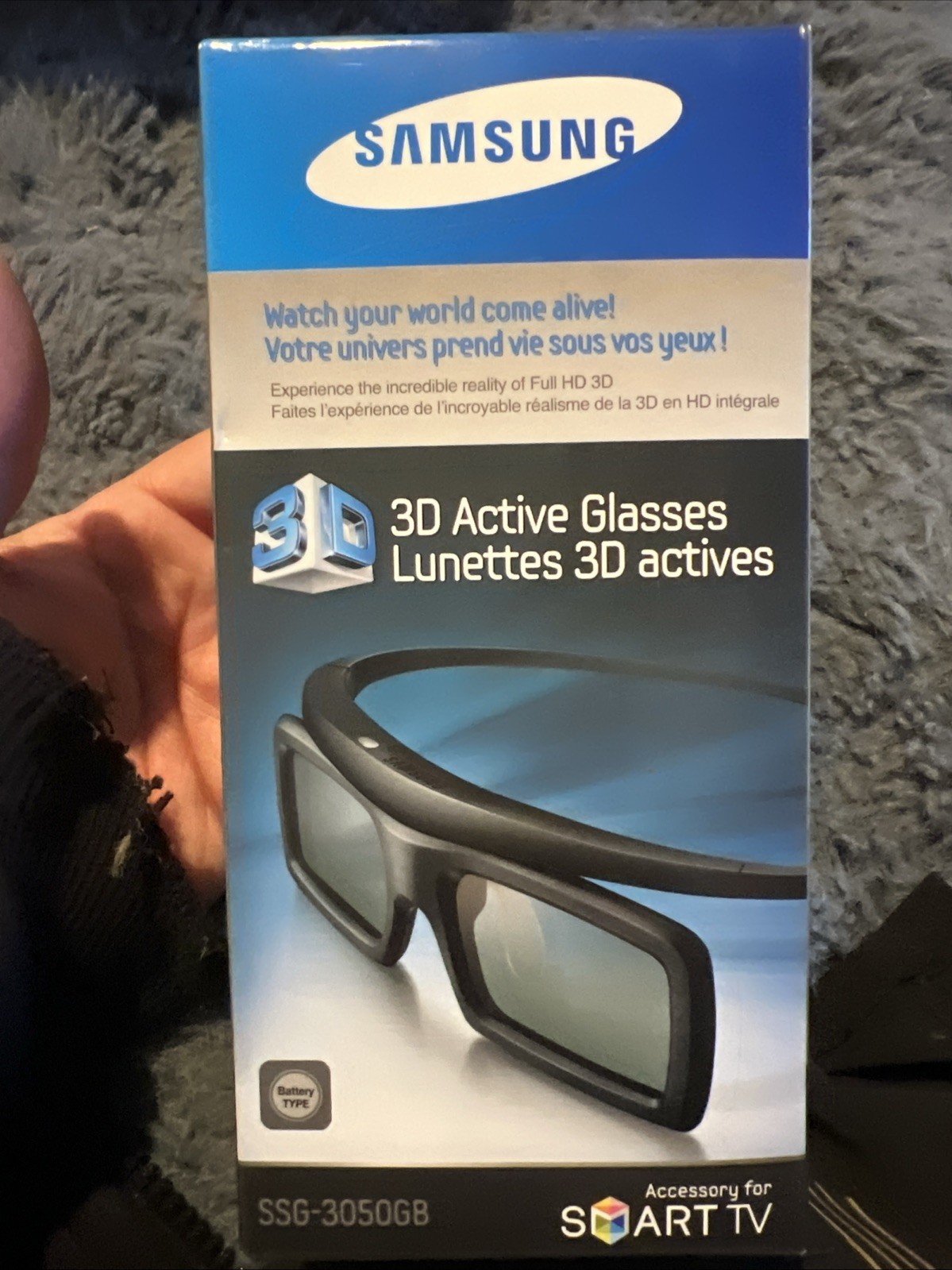 Samsung SSG-3050GB Stereoscopic 3D Active Glasses Black New Sealed A-900