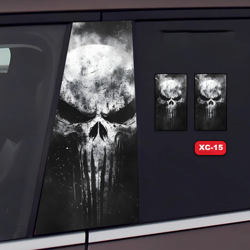 2Pcs Halloween Car Center Pillar Sticker B-pillar Protective Film Decor Stickers