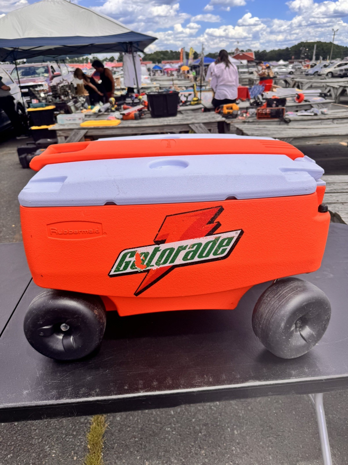 Vintage Gatorade Rolling Drink Cooler Cup Holder Handle 90’s Beach Retro Sports