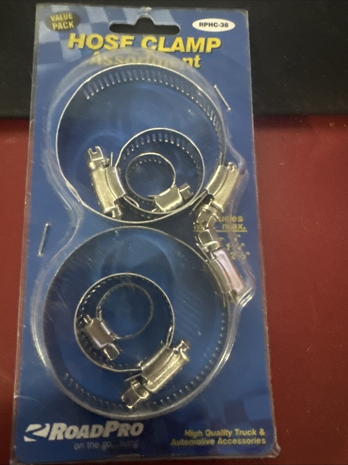 Roadpro RPHC-38 Hose Clamp   Silver, Adjustable, 3 Sizes
