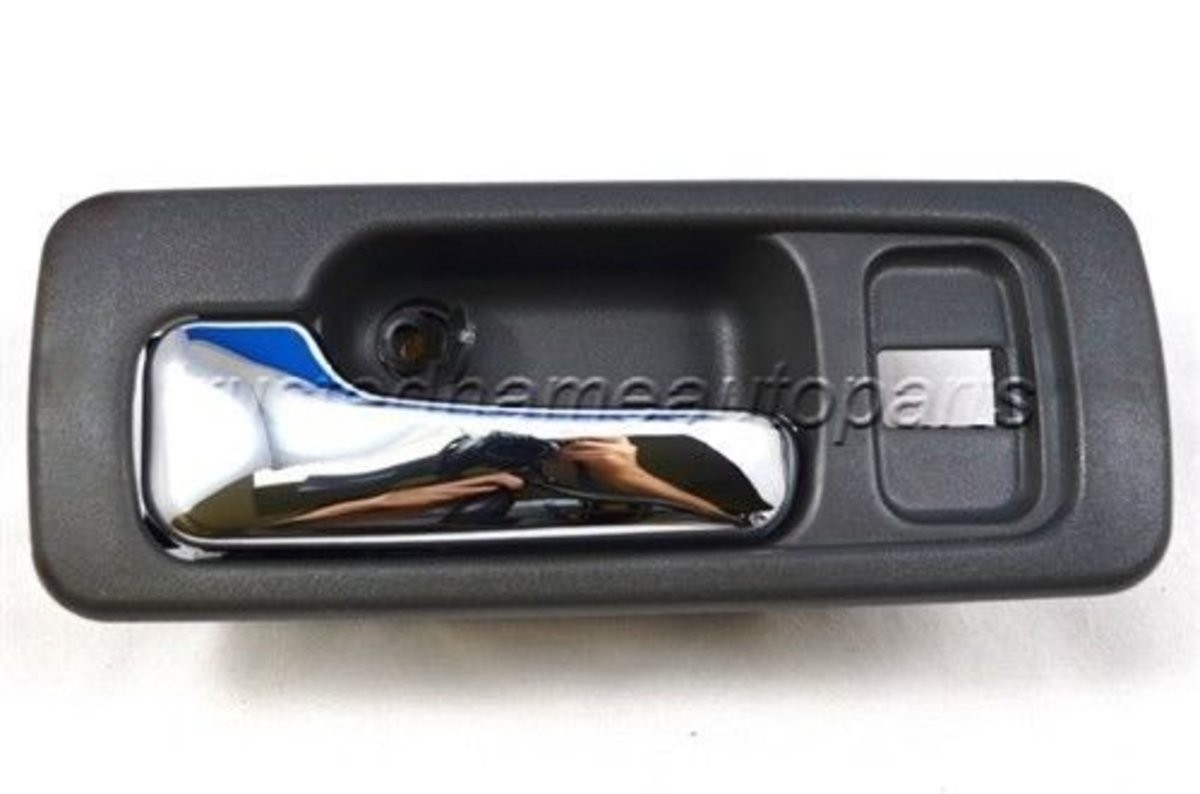 fits 1990 to 1993 Honda Accord Interior Door Handle Front Left Gray Chrome Sedan