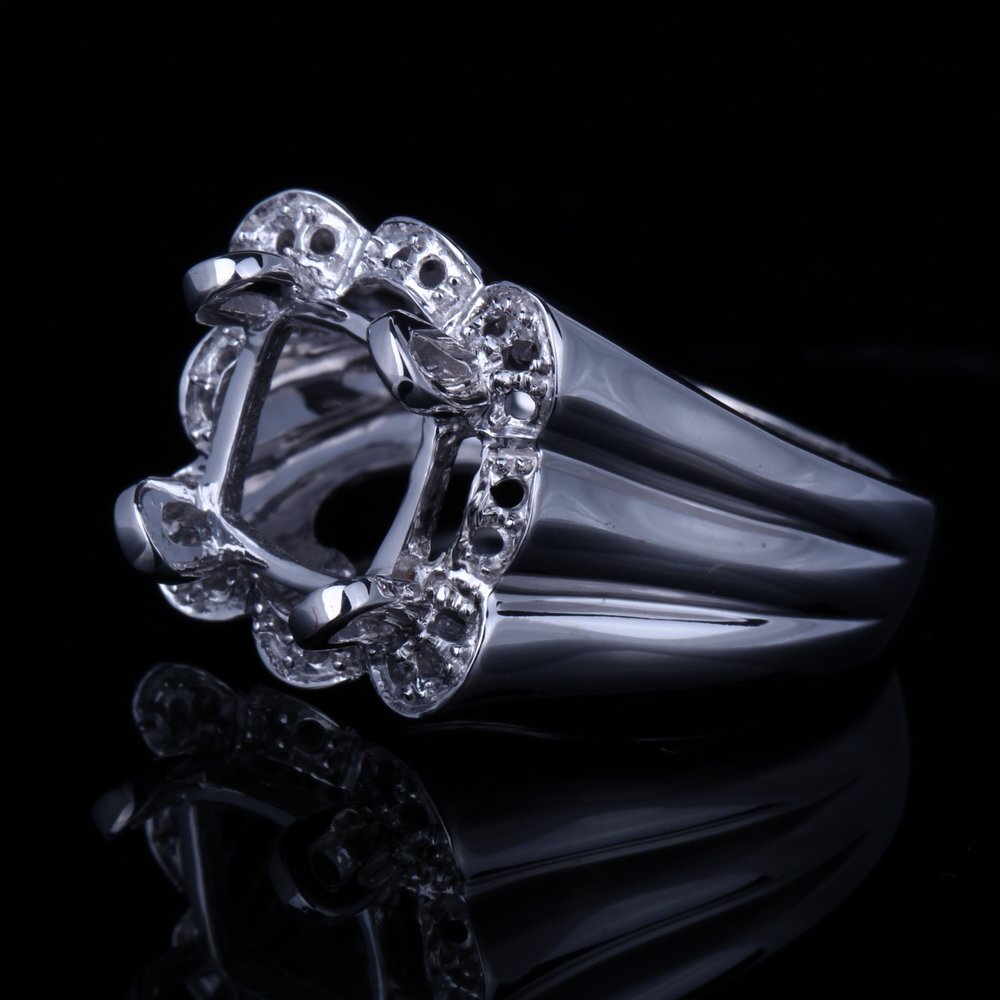 Cushion 8x8mmto 9mmx9mm Semi Mount Handmade Artisan Jewelry Ring Sterling Silver