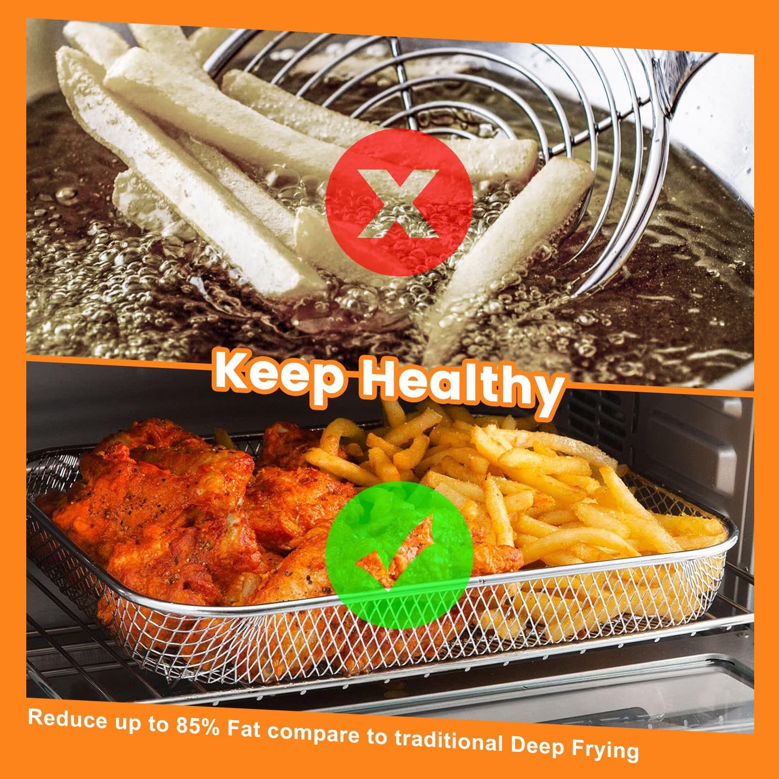 Air Fryer Basket Replacement for Nuwave Bravo xl air fryer 11.7 * 9.7''