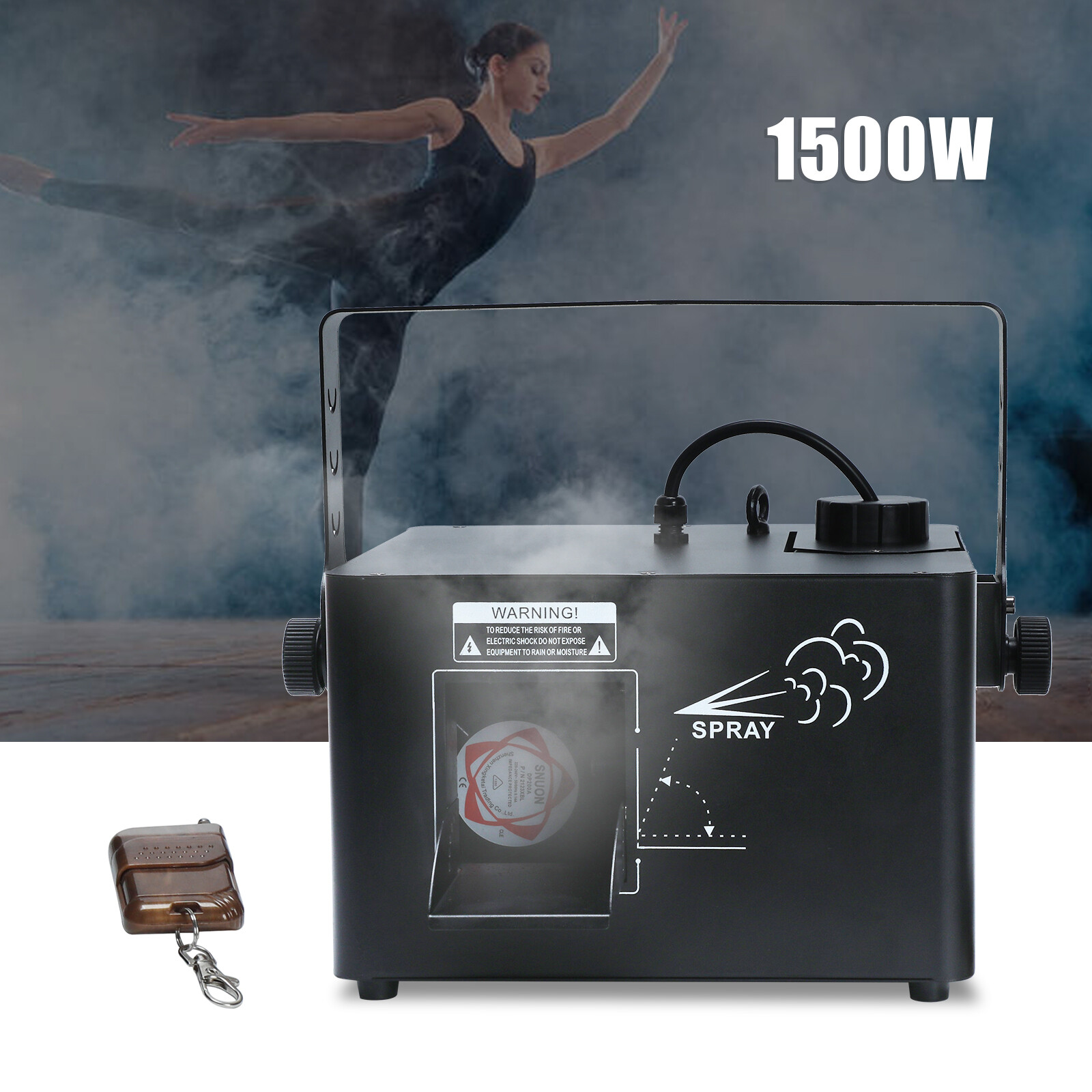 DMX 1500W Low Profile Hazer Haze Smoke Fog Machine Theater DJ Stage Effect & RC