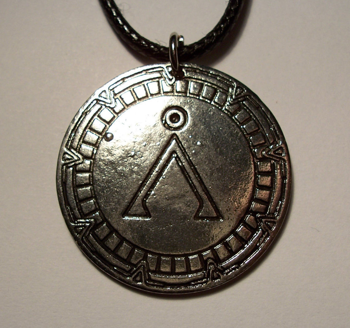 Stargate SG-1 Earth Symbol in Gate Necklace Rope Chain FREE SHIPPING TV