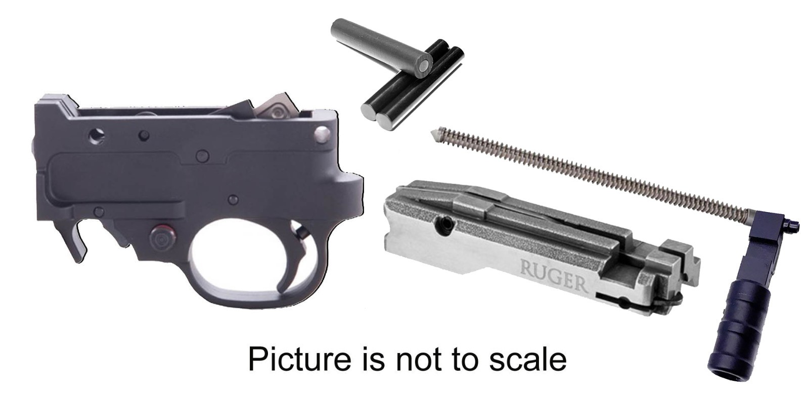 RUGER 10/22   Bolt +  Cocking Handle + Trigger Guard + TG Pins.  No Ship  to CA