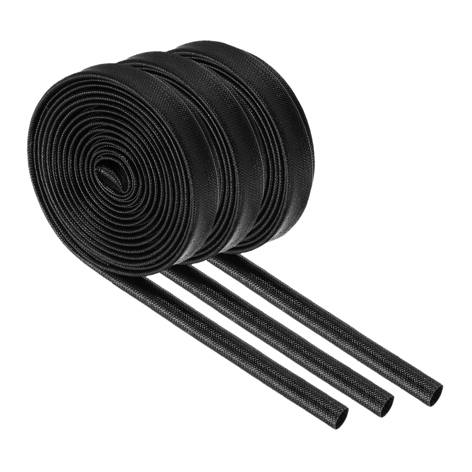 3Pcs Wire Insulation Braid Fire Sleeve,9.8Ft-6mm ID Black, High Temp Silicone