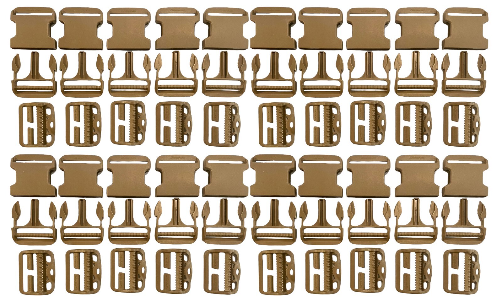 20pc USMC 2" Buckle Repair Kit – Coyote Male/Female + Slide Lock – NEW Military
