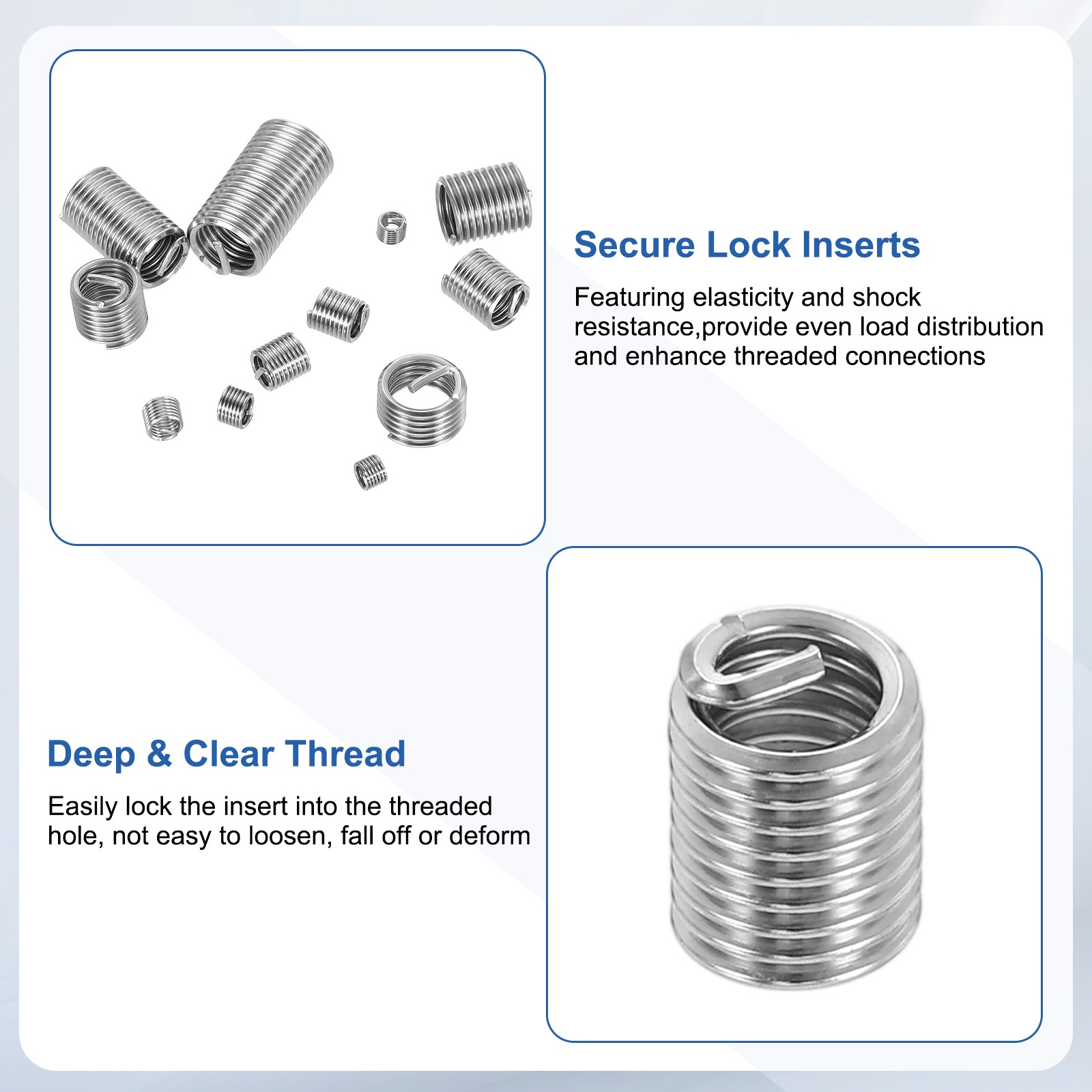 20pcs Wire Thread Inserts 8#-32 UNC 2D 8.4mm Helical Threaded Sleeve