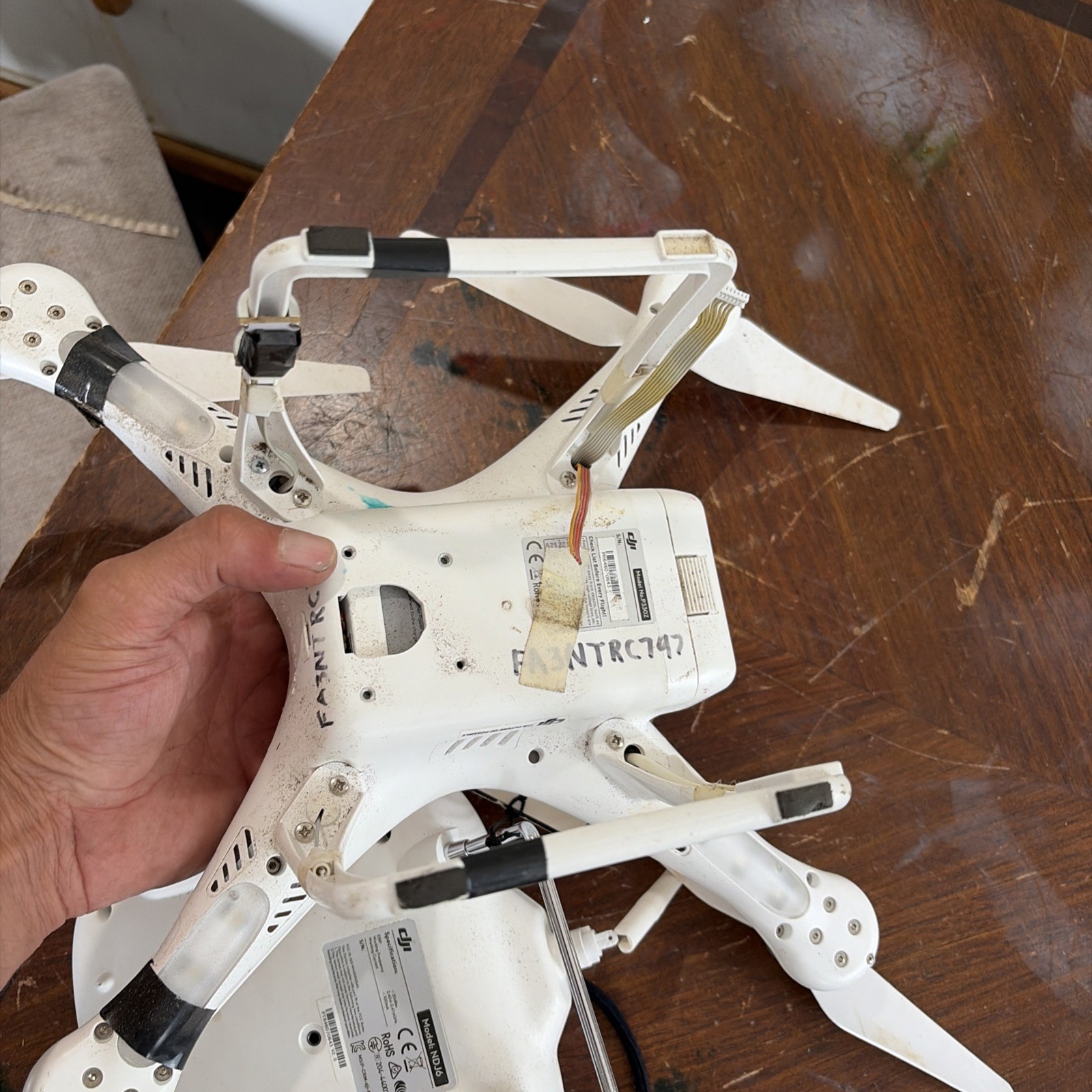 DJI Phantom 2 P330Z Drone White Red Untested Parts Only