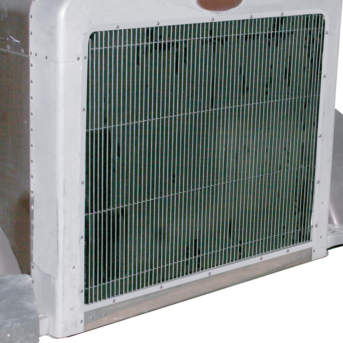 Aluminum Grille Insert with Vertical Bars for Peterbilt 379 Extended Hood